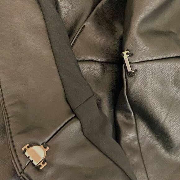 7 FAM - Vegan Leather True Wrap v-Neck Dress - size L (missing belt) - Picture 10 of 11